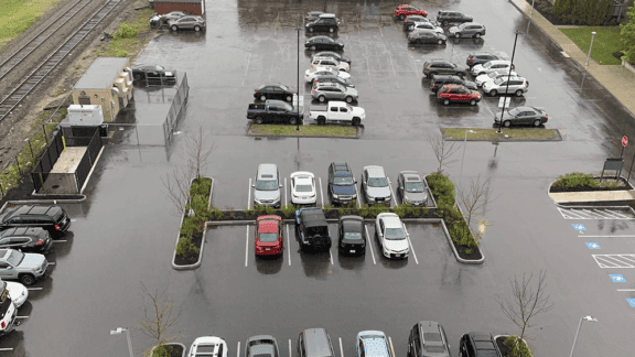 Maine Medical Center parking lot that uses R-Tank Underground Storage Modules.