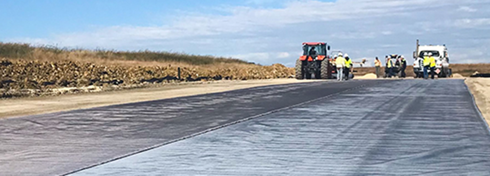 Enhancing Eagles Canyon Raceway's Pavement with Mirafi H2Ri pavement solutions.