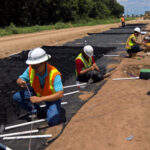 Using GeoWed geocell system roadway repair solutions in a remote Texas location.