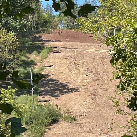 Steep slope prior to hydro-seeding